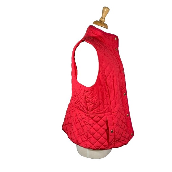 Talbot's Quilted Vest Size XLP Pink Zip Up Button Up - Picture 6 of 8